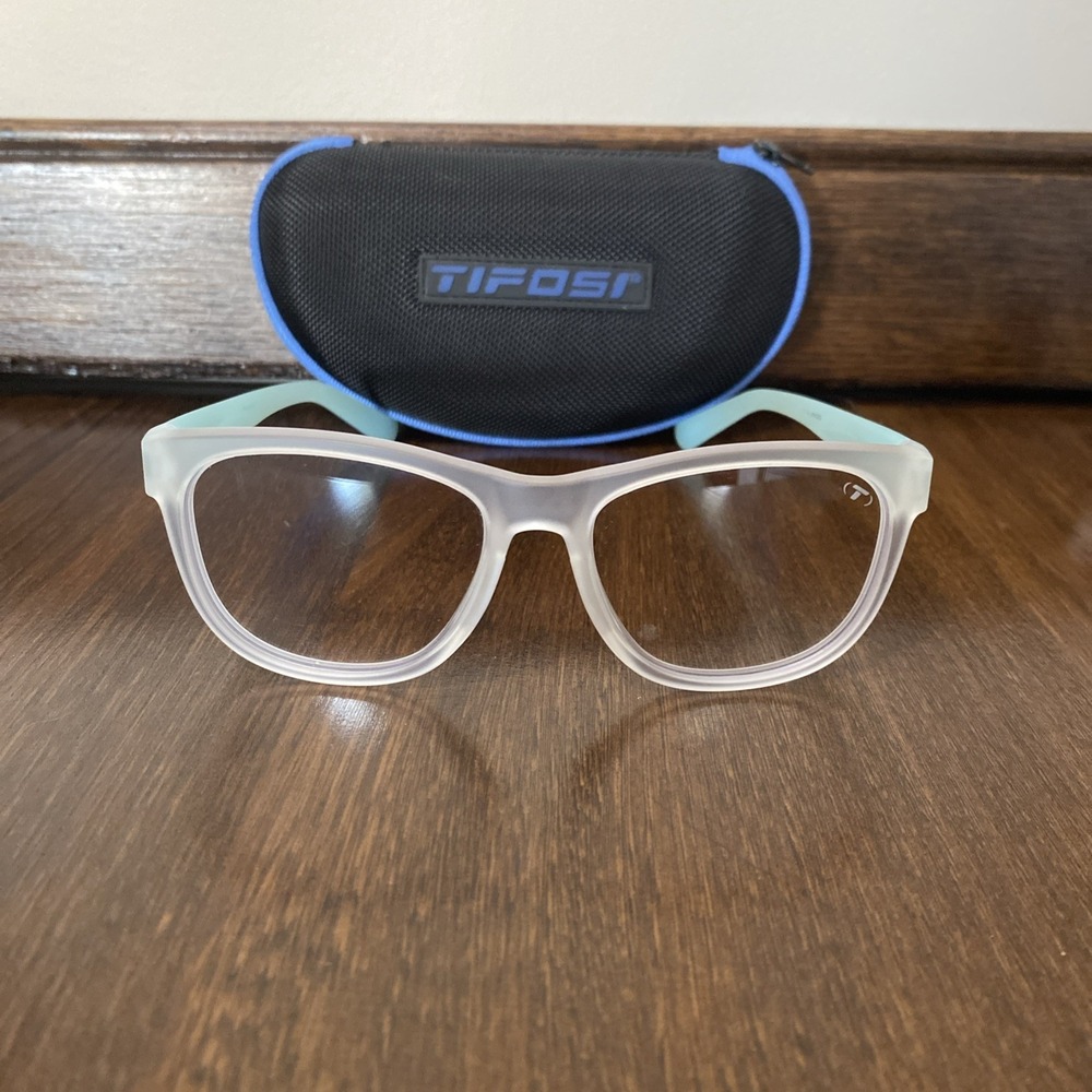 Tifosi Swank - Satin Clear frame, Satin Mint Green arms, Gaming Sport Glasses